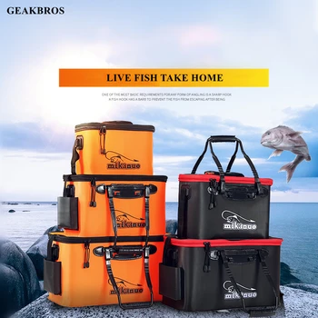 Portable Fishing Bucket EVA Fishing Tackle Backpack Collapsible Live Fish Box Camping Hiking Water Container Pan Basin Storage 1
