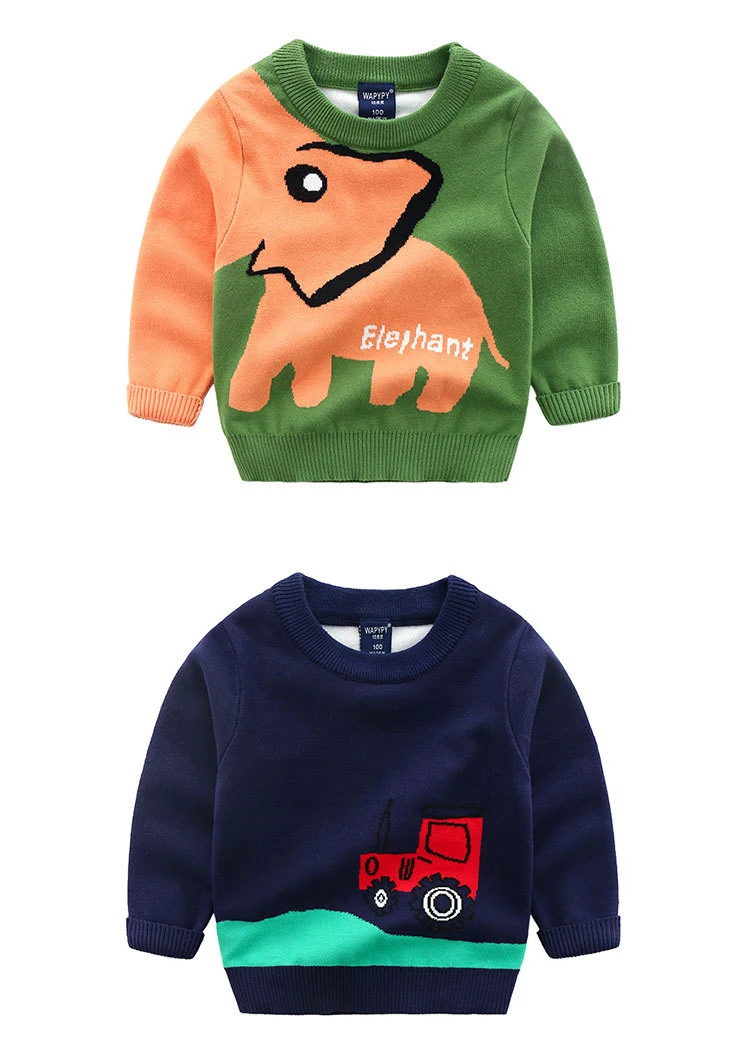 DIMUSI/осенний свитер из хлопка для мальчиков футболка с длинными рукавами детский свитер рубашка с животным одежда для малышей BC144