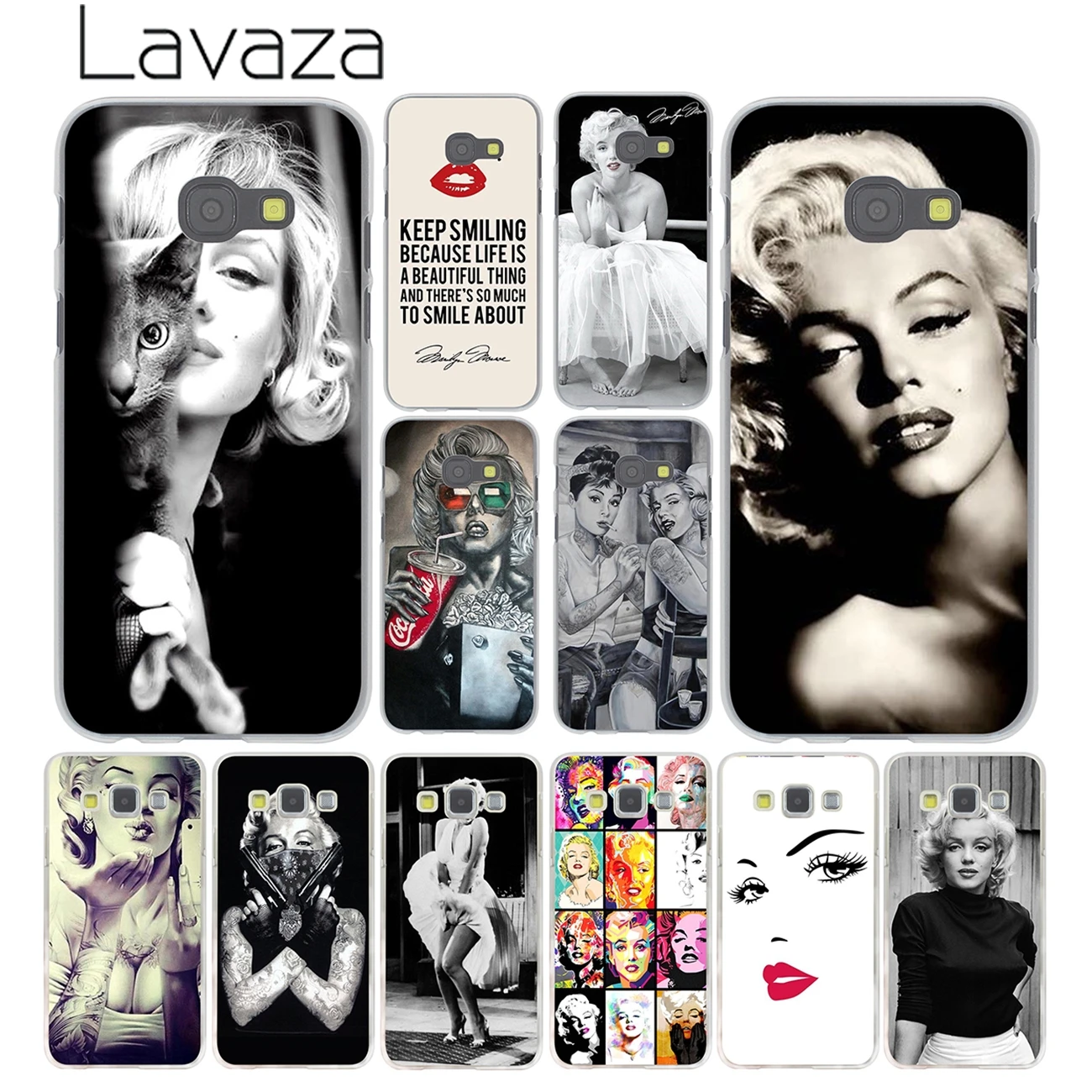 

Lavaza Marilyn Monroe With a Cat Phone Cover Case for Samsung Galaxy A9 A8 A7 A6 Plus 2018 A5 A3 2017 2016 2015 Note 9 8 A8Plus