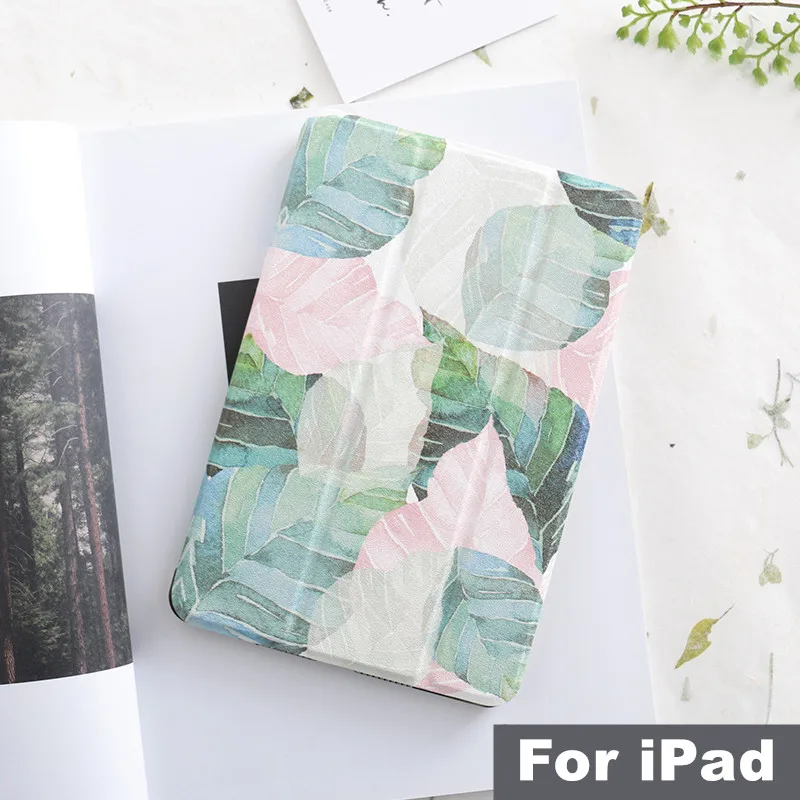 Online Literarischen Blatt Magnet Flip Abdeckung Für iPad Pro 9,7 11 Air 10,5 10,2 12,9 Mini2 3 4 5 2019 Tablet fall für iPad 9,7 7th 2017 2018