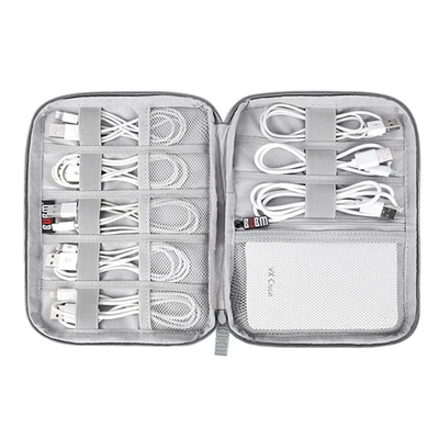 BUBM органайзер для электроники, дорожный кабель, шнур, сумка, аксессуары, гаджет, коробка для хранения, для различных USB, телефонов, зарядных устройств и кабелей - Цвет: DISS-S Gray