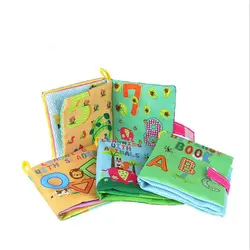 Детские книжки из мягкой ткани шуршет звук разноцветные Мультяшные животные Цифровые Детские обучающие игрушки для детей рождественские