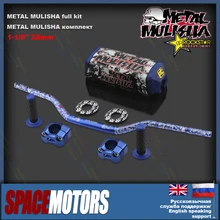 Синий mulisha fat bar 28 мм комплект зажимы руля grip pad Мотоцикл dirt pit bike fmx stunt YZ YZF WR XG 150 225 250 450