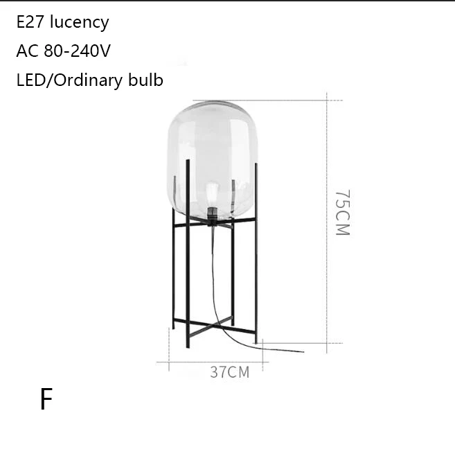 Современный европейский стиль уникальный, стеклянный пол свет E27 220 V светодиодный Роскошный блеск Торшер для спальни гостиной прихожей для кабинета отеля - Цвет абажура: F