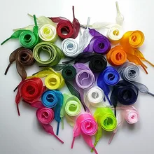 1 пара 120 см ширина 2,5 см плоские шелковые атласные шнурки Ленточные шнурки для обуви кроссовки спортивная обувь Кружева Лук модные женские шнурки