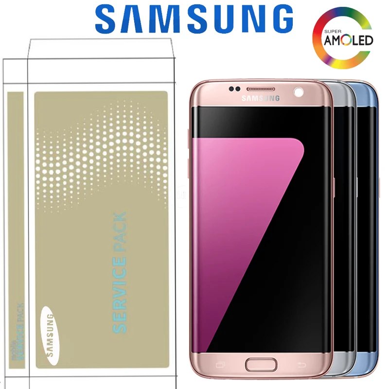 

5.5'' Replacement The Burn-Shadow Display For SAMSUNG S7 Edge Pantalla G935 G935F LCD Screen Repair With Frame + Service Pack