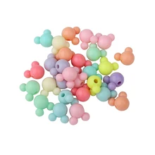 2016 15*16mm 30 Unids/lote Granos de Acrílico Del Encanto de Mickey Mouse Forma Perlas Rebordear Joyería Para Las Pulseras de DIY Que Hace collares