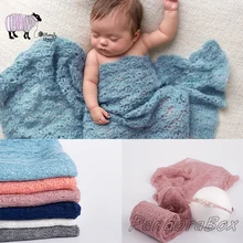 Эластичные обертывания+ повязка на голову для новорожденных; реквизит для фотосессии для маленьких девочек и мальчиков; студийные обертывания; одеяло; аксессуары для фотосессии младенцев