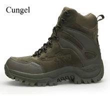Cungel Sneakers men Military tactical boots Outdoor Hiking shoes Anti-skid Army Desert Combat ankle boots Mountain climbing men s hiking shoes outdoor sneakers anti skid hunting climbing shoes men s military tactical army shoes breathable hiking boots