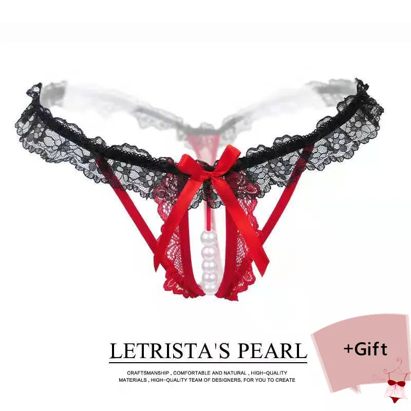 Женское сексуальное нижнее белье бикини с кружевной жемчужной цепочкой два цвета флирт пары сексуальные трусики с цепочкой для женщин ювелирные изделия для тела