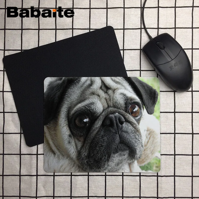 Babaite Новые противоскользящие портативных ПК утолщаются игры мультфильм Удобные аниме Мопсы Мышь Pad