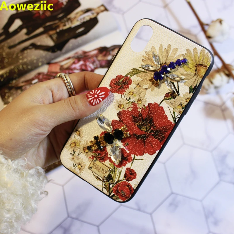 Защитный чехол Aoweziic в виде банановых листьев для iphone6s Стразы X XS MAX XR|banana leaf|for mobilleaf