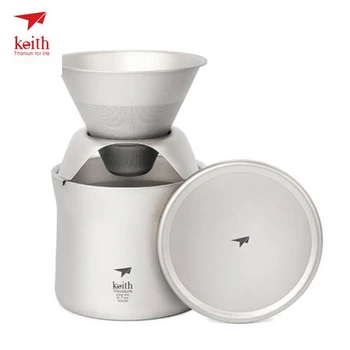 

Keith Pure Titanium Coffee Cup filter Mug Tea Cup Drip Type Titanium Filter Funnel Hand Coffee Pot Lightweight 220ml Ti3911