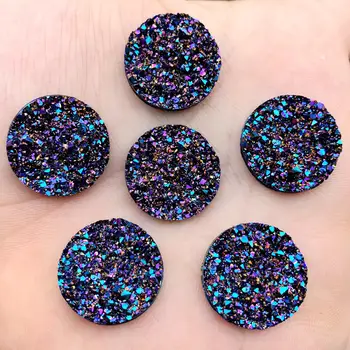 

DIY 75pcs 20mm Natural ore Style Flat back Resin Cabochons For Bracelet Earrings accessories -A582*5