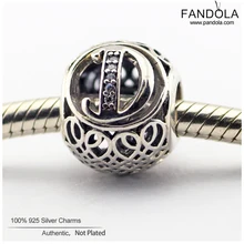 Бусины из стерлингового серебра 925 Винтажные бусины с буквами D для изготовления ювелирных изделий, подходят для европейских браслетов DIY аксессуары kralen