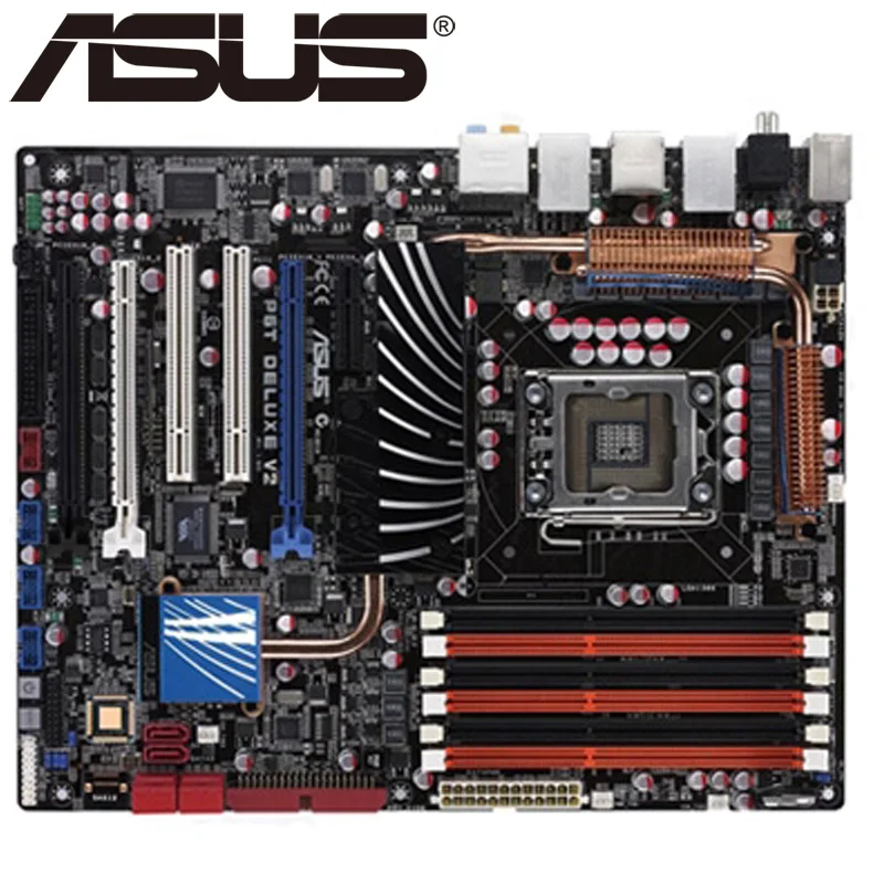 ASUS P6T Deluxe V2 материнская плата LGA 1366 DDR3 24 ГБ USB2.0 Core i7 Процессор X58 Desktop motherborad