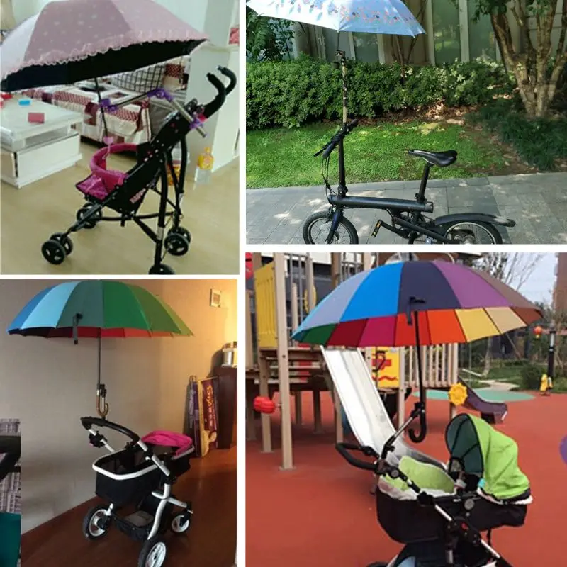 Регулируемый держатель для детской коляски, аксессуары для детской коляски, держатель для зонта, многоразовый зонтик для инвалидной коляски, держатель для велосипеда