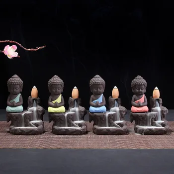 

The Little Monk Censer Creative Home Decor Small Buddha Incense Holder Backflow Incense Burner Use In Home Office Teahouse