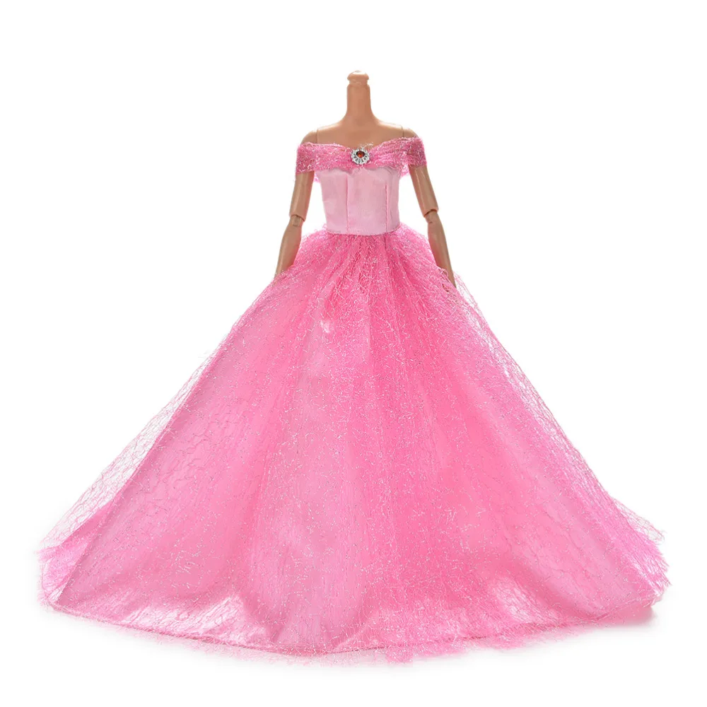 Hot Sale 7 Colors Available High Quality Handmake Wedding Princess Dress Elegant Clothing Gown For for Barbie Doll Dresses