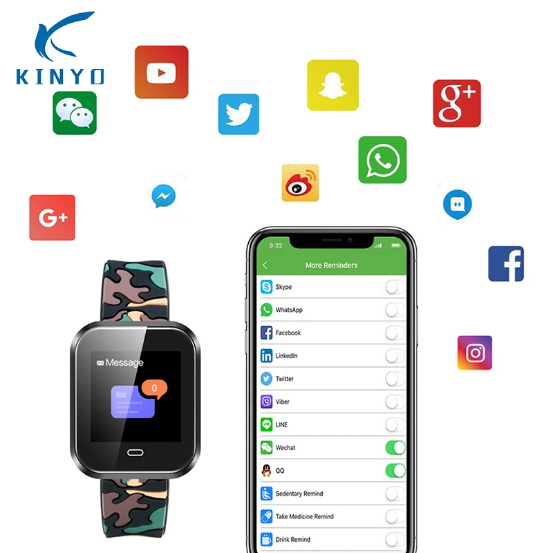 Умный браслет с пульсометром фитнес трекер ip67 водонепроницаемый Bluetooth