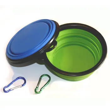 

Comsun Collapsible Dog Bowl Foldable Expandable Cup Dish for Pet Cat Food Water Feeding Portable Travel Bowl Free Carabiner