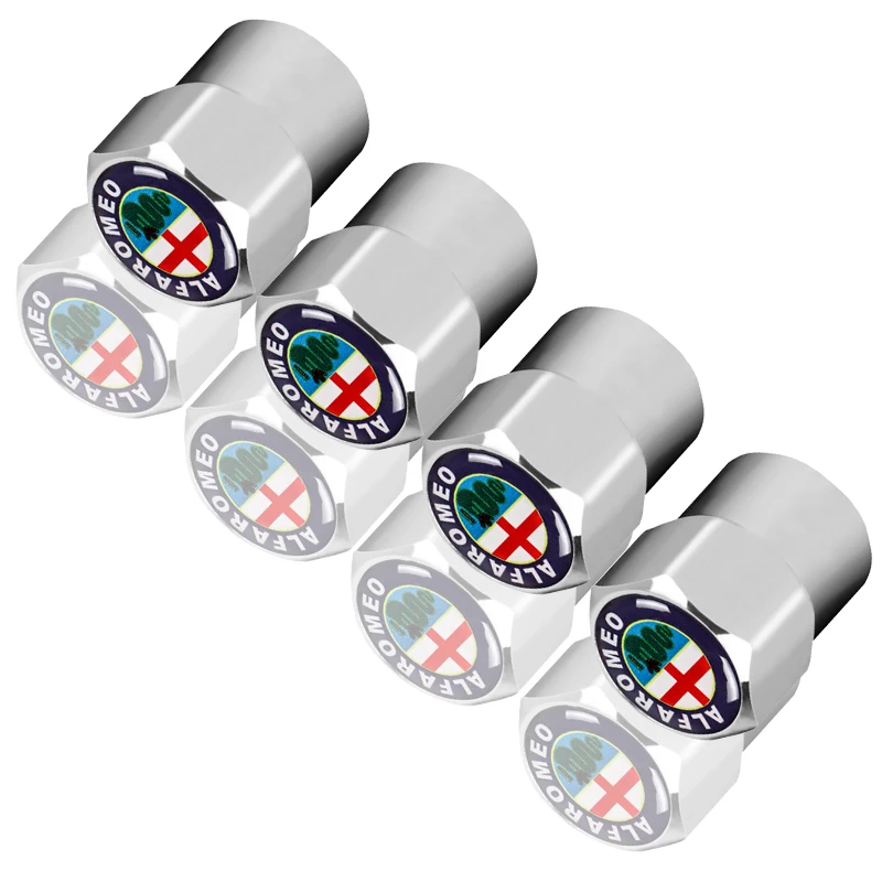 

4pcs Car Styling Auto Valves Caps Case Car Sticker For ALFA ROMEO SPORTIVA 147 156 159 166 Giulietta Spider GT Accessories