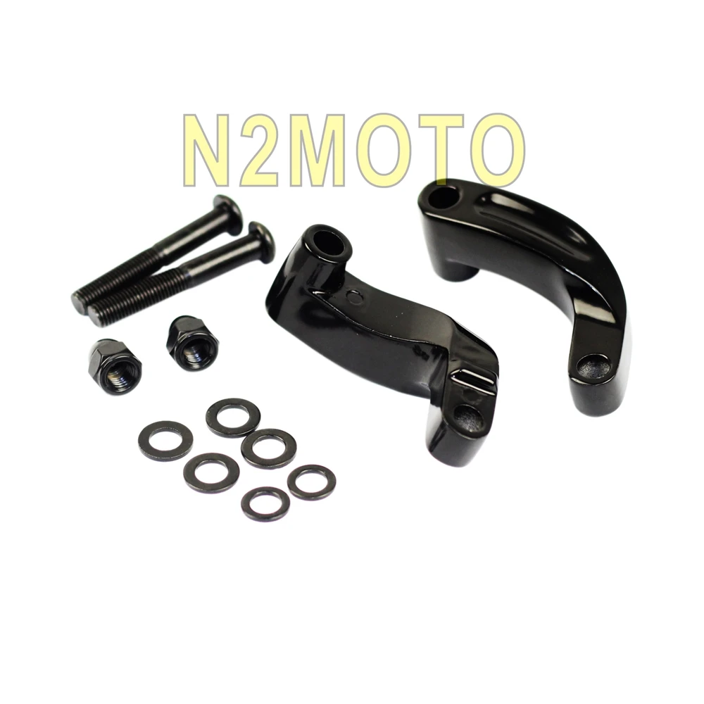 Black Mirror Extension Adapter Adaptor Kit for Harley Davidson Softail