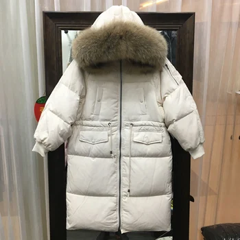 

Big Real Fur 2020 Parkas Female Women Winter Coat Thick Cotton Winter Jacket Womens Outwear Parkas For Women Winter Down Jacket