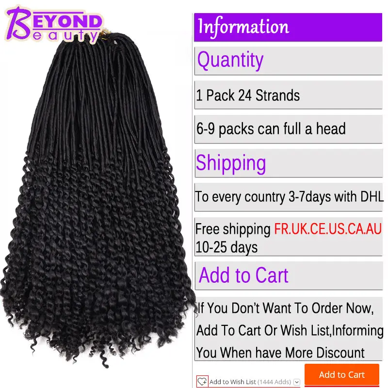 Beyond beauty вязание крючком Faux locs плетение волос низкотемпературное Волокно синтетический Омбре 20 дюймов 100 г косички для наращивания волос