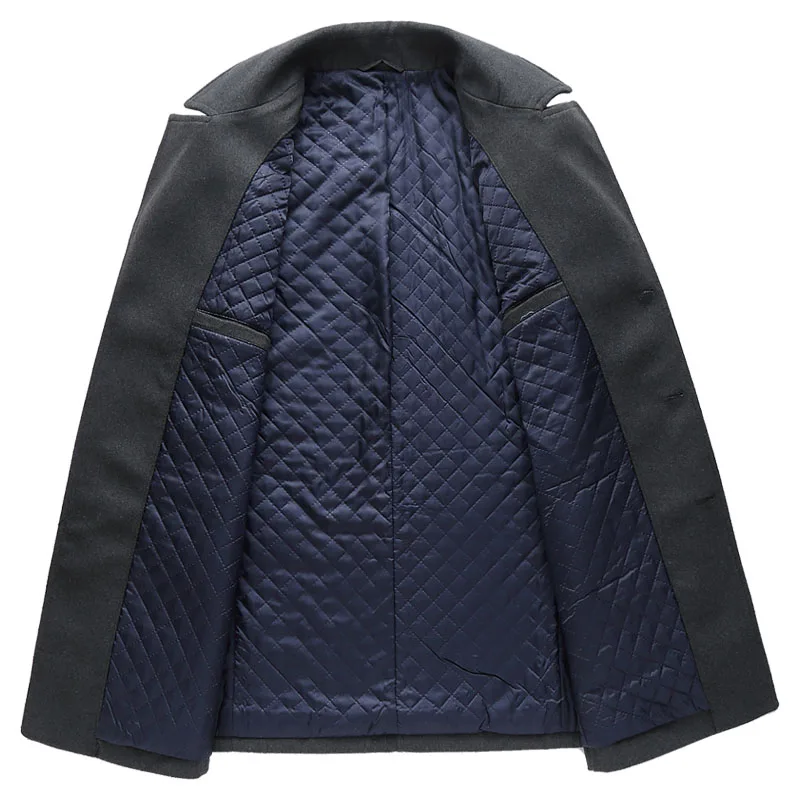 Новое зимнее шерстяное пальто для мужчин, теплое шерстяное и Смешанное пальто, толстая верхняя одежда, мужская деловая куртка с отложным воротником Ma440