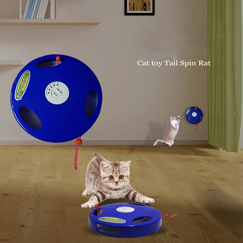

Jormel Cat Interactive Pet Cat Toy Automatic Rotating Cat Play Teaser Plate Mice Catch Toy Electric Play Exercise Toy