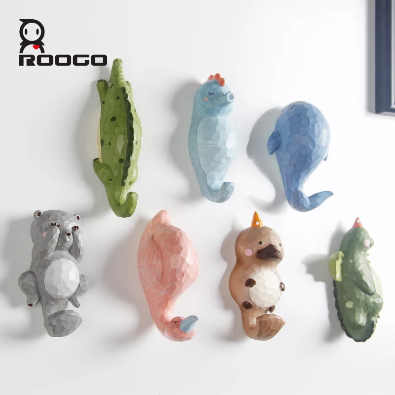 

2016 new design kawaii animal shape wall hook polyresin wall decoration