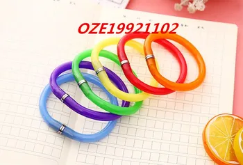 

Soft Plastic Bangle Wristlet Circlet Ball Point Pen for Students Color random