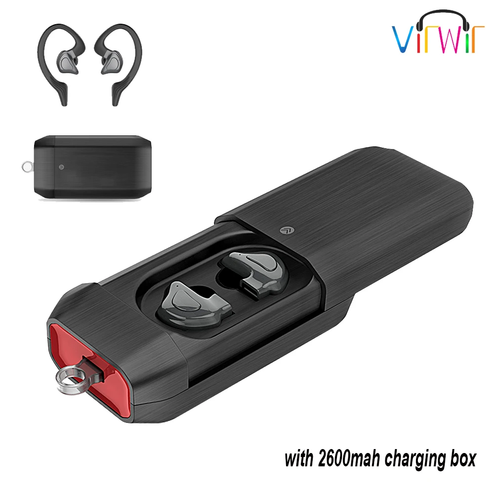 

Bluetooth 5.0 Earphone Earbuds Wireless Cordless Earpiece Handsfree Earphones with 2600mah Power bank For iOS & Android phone