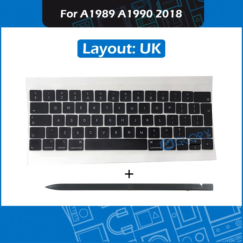 

NEW A1989 A1990 UK Keycap For Macbook Pro Retina 13" 15" Touchbar Mid 2018 Keycaps Set with Crowbar Repair Keyboard