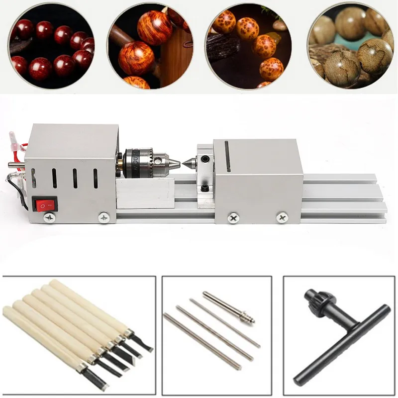 

Mini Lathe Table Saw Polisher With Carving Tool Cutting Beads Buddha Polishing Drilling Machine Soft Metal Woodworking DIY
