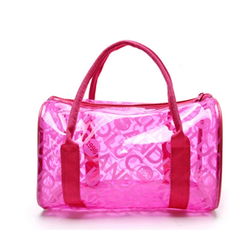 Не пропустите, летняя пляжная водонепроницаемая сумка-Органайзер, ПВХ прозрачная сумка для макияжа, водонепроницаемая женская косметичка для макияжа, чехол - Цвет: Rose red