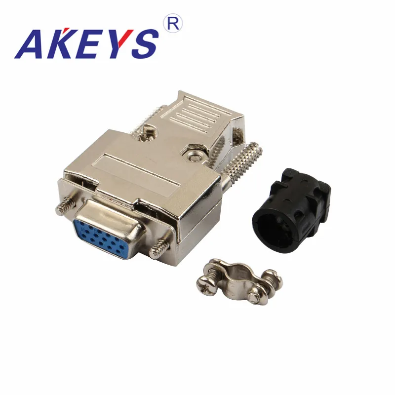 

1 PCS VGA Interface DB15 Pin Blue Core Female Long Pole Iron Shell For Computer Monitor