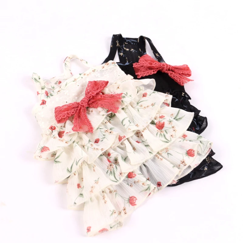 Cute Bowknot Dog Dress Cat Chihuahua Yorkshire Puppy Dog Clothes Small Dog Costume Yorkie Poodle Bichon Schnauzer Pet Clothing