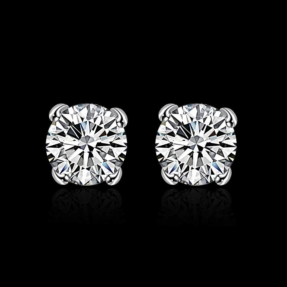 Серьги пусеты круглые из фианита ААА|earrings logo|earring shelfearrings titanium |