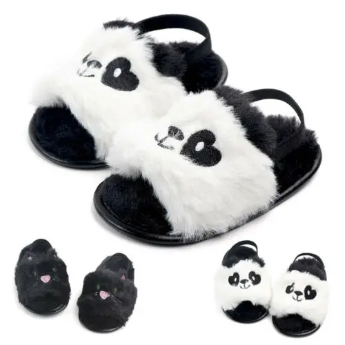 

Summer Soft Hairy Classic Baby Girl Slipper Sandals Breathable Baby Fur Shoes Simple Elastic Sandals princess Baby