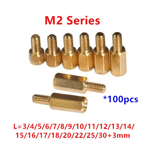 Ochoos 100pcs Male to Female Thread M3 x 7mm 6mm Brass Hexagon Hex Standoff Spacer Pillars Ochoos 100pcs Male to Female Thread M3 x 7mm 6mm Brass Hexagon Hex Standoff Spacer Pillars