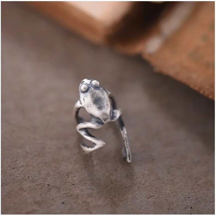 

925 pure silver, personality, adjustable, frog ear clip / Earrings.