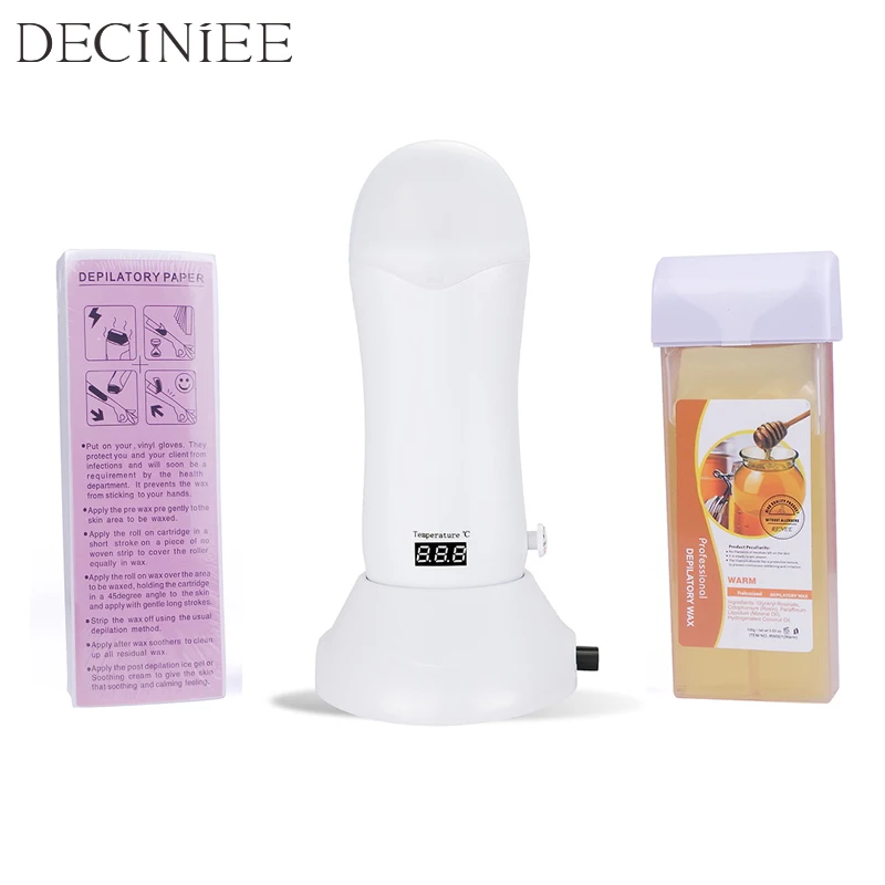 

Deciniee Electric Wax Warmer Rolling Depilatory Wax Heater Waxing Machine for Hair Removal Paraffin Heater with 100 Pcs Paper