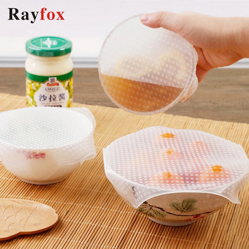 Reusable Silicone Wraps Food Fresh Keeping Saran Wrap Seal Cover