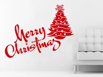 

Wall Decal Merry Christmas Fir Tree Vinyl Sticker Decals Nursery Art Decor