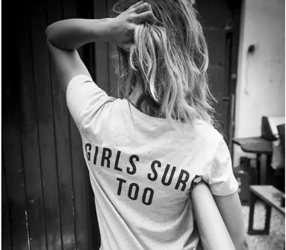 Girls Surf Too Back Printed Feminism T Shirt Women Tumblr Fashion