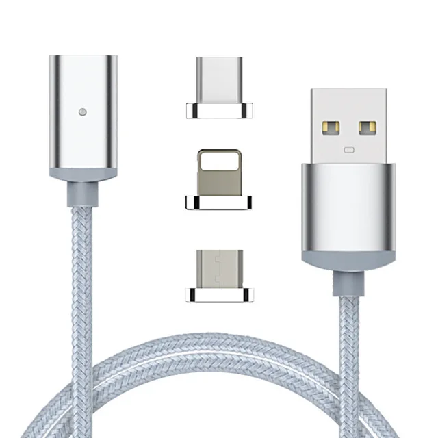 1 м 3 в 1 usb type C/Micro USB/IOS Магнитный кабель USB-C быстрая зарядная зарядка Адаптерный Магнит кабель для Apple iPad samsung Android
