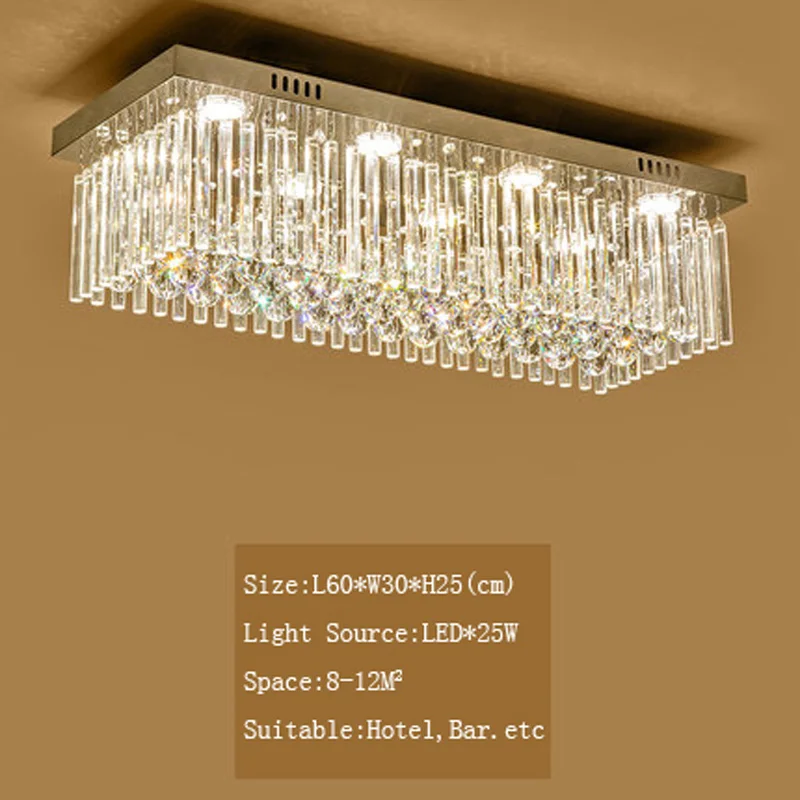 BOCHSBC K9 Хрустальная люстра свет прямоугольник светодиодный потолочный Lampara для Гостиная обеденный затемнения для спальни в стиле АР-деко