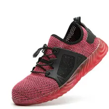 DEWBest/большие сетчатые защитные ботинки мужские и женские стальные ботинки с защитой пальцев, нескользящая Рабочая обувь дышащая обувь 36-48